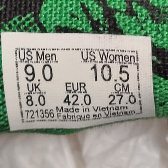 Vans X Marvel Incredible Hulk Checkerboard classic slip skateboard shoes size 9 - Picture 10 of 11